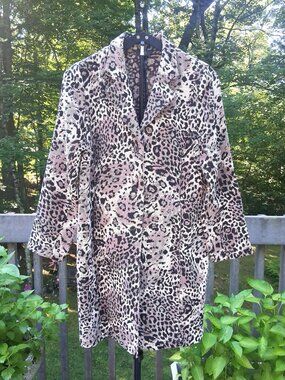 IOS Leopard Print Duster Coat - Size S